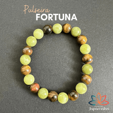 Carregar imagem no visualizador da galeria, Pulseira FORTUNA – Jade e Olho de Tigre: Abundância e Prosperidade