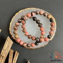 Carregar imagem no visualizador da galeria, Pulseira da pedra natural Rodonita - Amor e Cura Emocianal