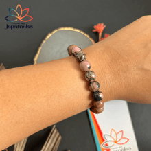 Carregar imagem no visualizador da galeria, Pulseira da pedra natural Rodonita - Amor e Cura Emocianal