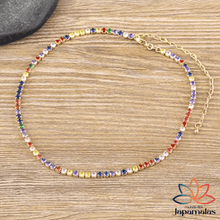 Carregar imagem no visualizador da galeria, Choker Lumière – Zircônias Coloridas Banhado a Ouro 18k