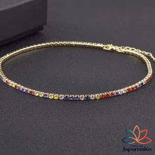 Carregar imagem no visualizador da galeria, Choker Lumière – Zircônias Coloridas Banhado a Ouro 18k