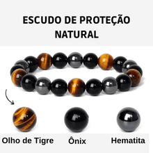 Carregar imagem no visualizador da galeria, Pulseira Escudo de Pedras Naturais. Repele Energia Negativa e Promove Equilíbrio Energético