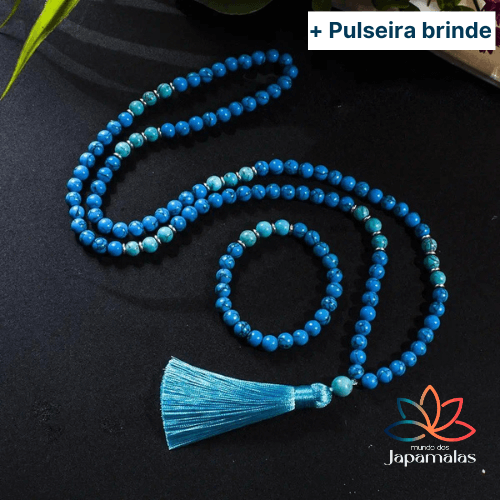 【blue sky様】#860　#858　#857　チャーム3点 Japamala de 108 Contas + Pulseira das Pedras Naturais Turquesa