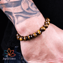 Carregar imagem no visualizador da galeria, Pulseira da Pedra Natural Olho de Tigre. Proporciona o Equilíbrio dos Chakras Inferiores e Ancora Energias Negativas