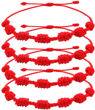 Carregar imagem no visualizador da galeria, Pulseira Vermelha Kabbalah 7 Nós