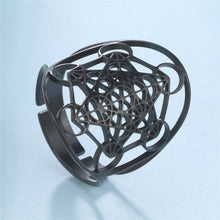 Carregar imagem no visualizador da galeria, Anel Arcanjo Metatron Ajustável em Aço Inoxidável - Mundo dos Japamalas