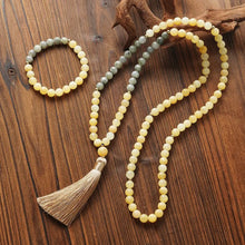 Carregar imagem no visualizador da galeria, Japamala de 108 Contas + Pulseira de Calcita e Labradorita