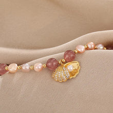 Carregar imagem no visualizador da galeria, Pulseira Arabella em Pérolas e Quartzo - Ouro 14k