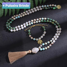 Carregar imagem no visualizador da galeria, Japamala de 108 Contas + Pulseira das Pedras Naturais Turquesa Africana, Jaspe Imperial e Quatzo de Cristal - Mundo dos Japamalas