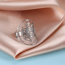 Carregar imagem no visualizador da galeria, Anel Arcanjo Metatron Ajustável em Aço Inoxidável - Mundo dos Japamalas