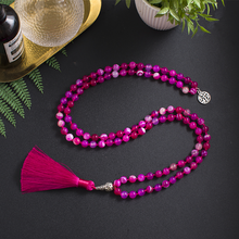 Carregar imagem no visualizador da galeria, Japamala de 108 Contas + Pulseira da Pedra Natural Ágata Rosa. Neutraliza os Pensamentos Negativos Harmonizando o Corpo e a Mente - Mundo dos Japamalas