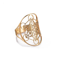 Carregar imagem no visualizador da galeria, Anel Arcanjo Metatron Ajustável em Aço Inoxidável - Mundo dos Japamalas