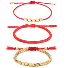 Carregar imagem no visualizador da galeria, Trio de Pulseiras Tibetanas EVOLUIR: Prosperidade, Saúde e Proteção - Mundo dos Japamalas