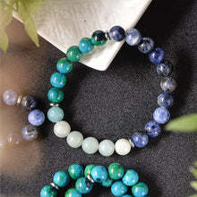 Carregar imagem no visualizador da galeria, Japamala de 108 Contas + Pulseira de Lápis Lazuli, Amazonita e Apatita. Proporciona a Evolução Espiritual e Aumenta a Intuição - Mundo dos Japamalas