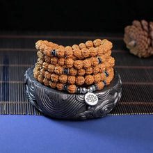 Carregar imagem no visualizador da galeria, Japamala Pulseira de 108 Contas  da Poderosa Semente de Rudrasksha- Iluminação e Sabedoria
