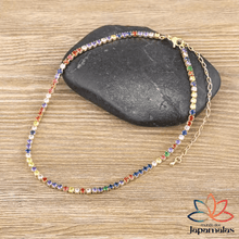 Carregar imagem no visualizador da galeria, Choker Lumière – Zircônias Coloridas Banhado a Ouro 18k
