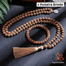 Carregar imagem no visualizador da galeria, Japamala de 108 Contas + Pulseira de Brinde da Poderosa Semente de Rudrasksha - Iluminação e Sabedoria

