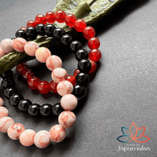 Carregar imagem no visualizador da galeria, 3 Pulseiras de Pedras Naturais Ágata Vermelha, Onix e Pedra do Sol. Protege Contra Ataques Espirituais, Bloqueia as Energias Negativas da Inveja e Mau Olhado
