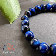 Carregar imagem no visualizador da galeria, Pulseira da Pedra Natural Olho de Tigre Azul. Alto poder calmante, alivia turbulência mental, medos e fobías
