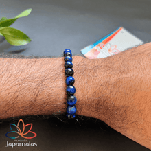 Carregar imagem no visualizador da galeria, Pulseira da Pedra Natural Olho de Tigre Azul. Alto poder calmante, alivia turbulência mental, medos e fobías

