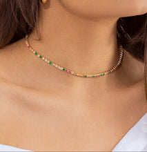 Carregar imagem no visualizador da galeria, Choker Lumière – Zircônias Coloridas Banhado a Ouro 18k
