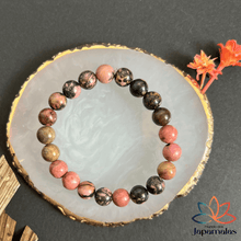 Carregar imagem no visualizador da galeria, Pulseira da pedra natural Rodonita - Amor e Cura Emocianal
