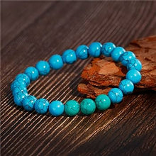 Carregar imagem no visualizador da galeria, Pulseira de Pedra Natural Turquesa Azul. Auxilia a Cura Física e Espiritual
