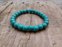 Carregar imagem no visualizador da galeria, Pulseira de Pedra Natural Turquesa Azul. Auxilia a Cura Física e Espiritual
