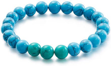 Carregar imagem no visualizador da galeria, Pulseira de Pedra Natural Turquesa Azul. Auxilia a Cura Física e Espiritual

