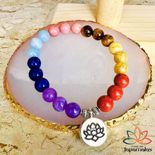Carregar imagem no visualizador da galeria, Pulseia 7 Chakras em Pedras Naturais: Harmonia e Alinhamento Vibracional
