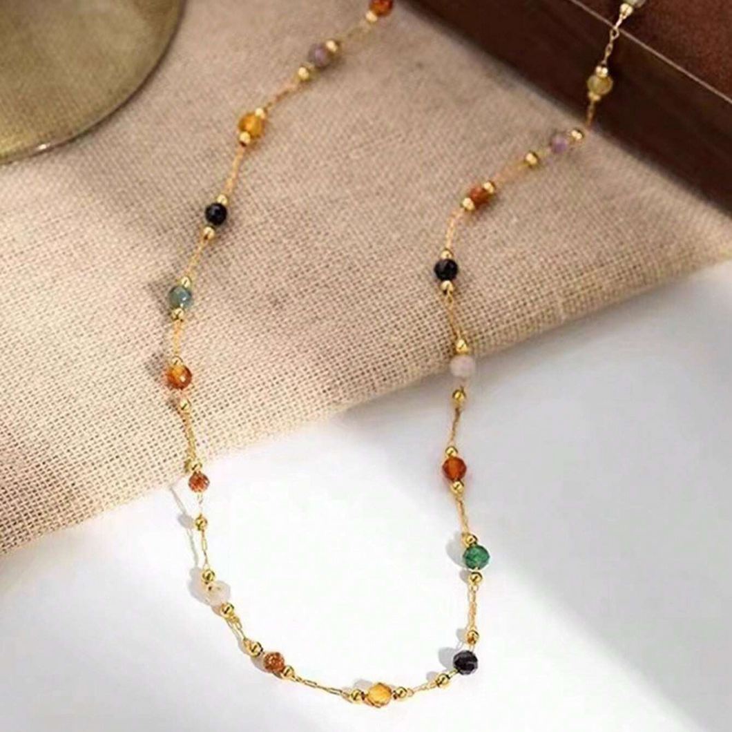 Colar Lavine em Pedras Naturais Facetas