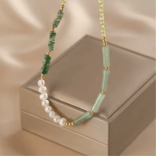 Carregar imagem no visualizador da galeria, Colar Harmony em Quartzo Verde, Epidoto e Pérolas de Água Doce
