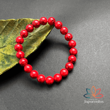 Carregar imagem no visualizador da galeria, Pulseira da Pedra Natural Turquesa Vermelha. Ativadora do Chakra Frontal
