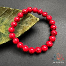Carregar imagem no visualizador da galeria, Pulseira da Pedra Natural Turquesa Vermelha. Ativadora do Chakra Frontal
