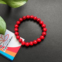 Carregar imagem no visualizador da galeria, Pulseira da Pedra Natural Turquesa Vermelha. Ativadora do Chakra Frontal
