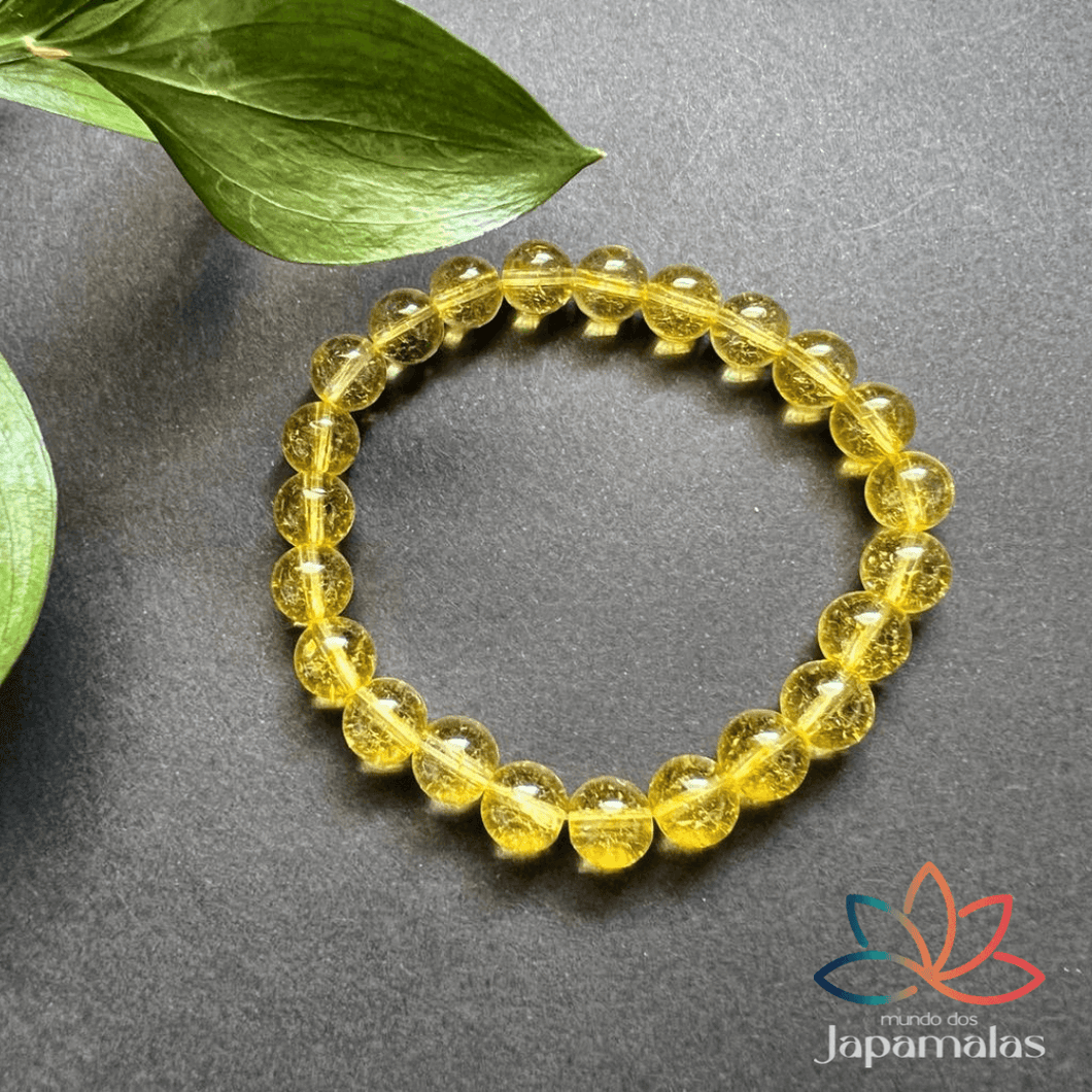 Pulseira de Pedra Natural Citrino. O Cristal da Prosperidade, Fartura e Abundância