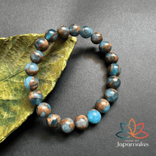Carregar imagem no visualizador da galeria, Pulseira da Pedra Natural Jaspe Blue Lake. Proporciona Tranquilidade e Equilíbrio Emocional
