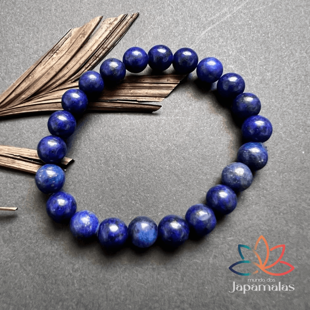 Pulseira de Pedra Natural Lápis Lazuli. Eleva a Força Espiritual e Combate a Depressão