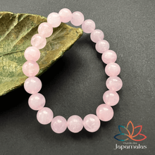 Carregar imagem no visualizador da galeria, Pulseira de Pedra Natural Quatzo Rosa. Potencializa as Vibrações do Amor e Repele as Energias Negativas
