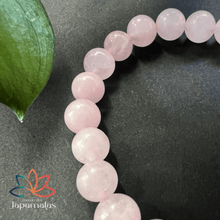 Carregar imagem no visualizador da galeria, Pulseira de Pedra Natural Quatzo Rosa. Potencializa as Vibrações do Amor e Repele as Energias Negativas
