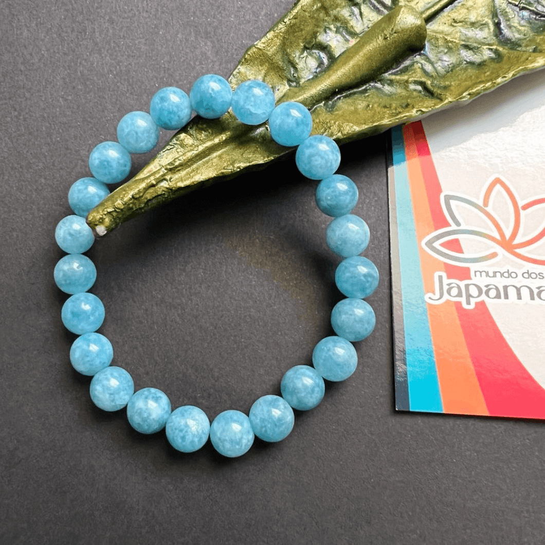 Pulseira de Pedra Natural Áqua Marine. Promove Proteção e Atrai Boas Energias