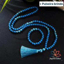 Carregar imagem no visualizador da galeria, Japamala de 108 Contas + Pulseira das Pedras Naturais Turquesa Azul e Verde.
