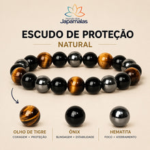 Carregar imagem no visualizador da galeria, Pulseira Escudo de Pedras Naturais. Repele Energia Negativa e Promove Equilíbrio Energético
