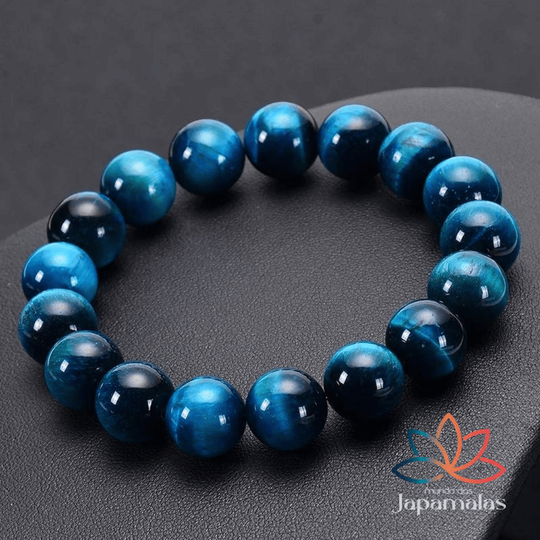 Pulseira da Pedra Natural Olho de Tigre Azul. Alto poder calmante, alivia turbulência mental, medos e fobías