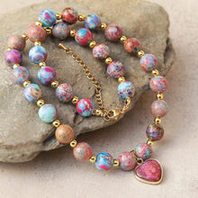 Carregar imagem no visualizador da galeria, Colar Amour Divin em Pedras Naturais Jaspe Imperial
