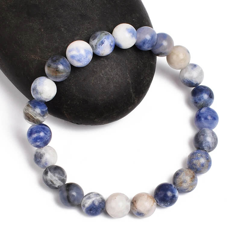 Pulseira de Pedra Natural Sodalita. Fortalece a Mente e Aumenta a Intuição