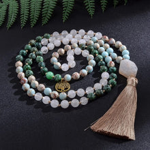 Carregar imagem no visualizador da galeria, Japamala de 108 Contas + Pulseira das Pedras Naturais Turquesa Africana, Jaspe Imperial e Quatzo de Cristal - Mundo dos Japamalas
