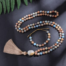 Carregar imagem no visualizador da galeria, Japamala de 108 Contas + Pulseira da Pedra Natural Jaspe Imperial Azul. Auxilia na Eliminação dos Pensamentos Negativos - Mundo dos Japamalas
