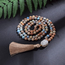 Carregar imagem no visualizador da galeria, Japamala de 108 Contas + Pulseira da Pedra Natural Jaspe Imperial Azul. Auxilia na Eliminação dos Pensamentos Negativos - Mundo dos Japamalas
