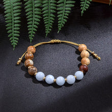 Carregar imagem no visualizador da galeria, Japamala de 108 Contas + Pulseira da Pedra Natural Jaspe Imperial Azul. Auxilia na Eliminação dos Pensamentos Negativos - Mundo dos Japamalas
